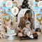 45Pcs Blue Bear Baby Shower Party Balloons, 12" Latex Printed We Can Bearly Wait Brown Creamy Bear Balloon Decor for It's A Boy Gender Reveal Kid Birthday Wedding Photo Prop Party Decorations Supplies